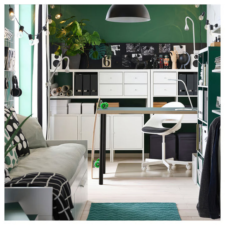 IKEA LAGKAPTEN / ADILS Desk, black-brown/black, 55 1/8x23 5/8 "
