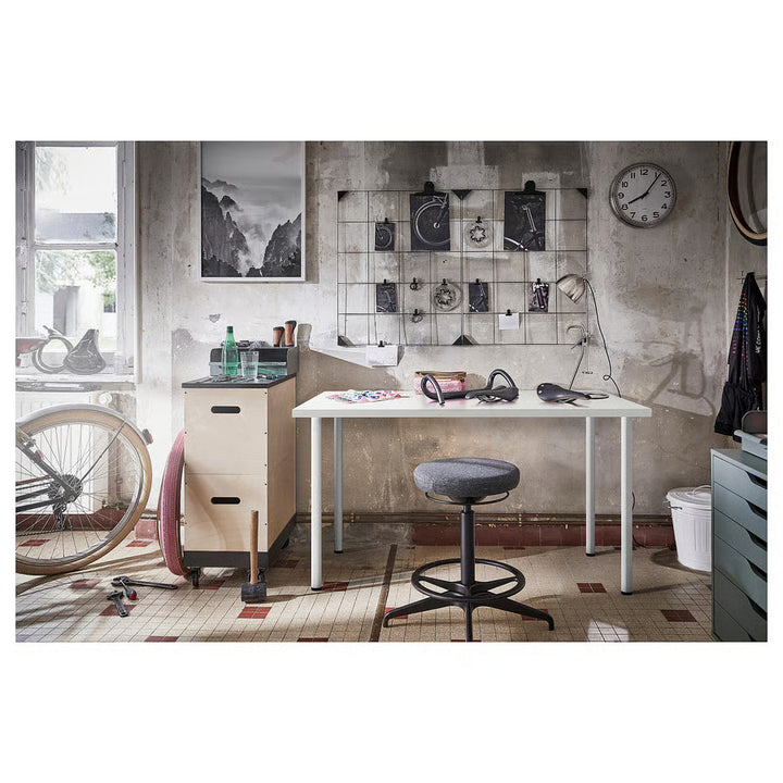 IKEA LAGKAPTEN / ADILS Desk, black-brown/black, 55 1/8x23 5/8 "