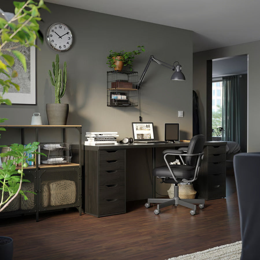 IKEA LAGKAPTEN / ALEX Desk, black-brown/black, 78 3/4x23 5/8 "