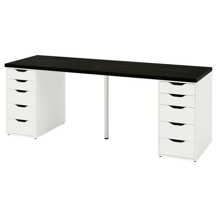 IKEA LAGKAPTEN / ALEX Desk, black-brown/white, 78 3/4x23 5/8 "