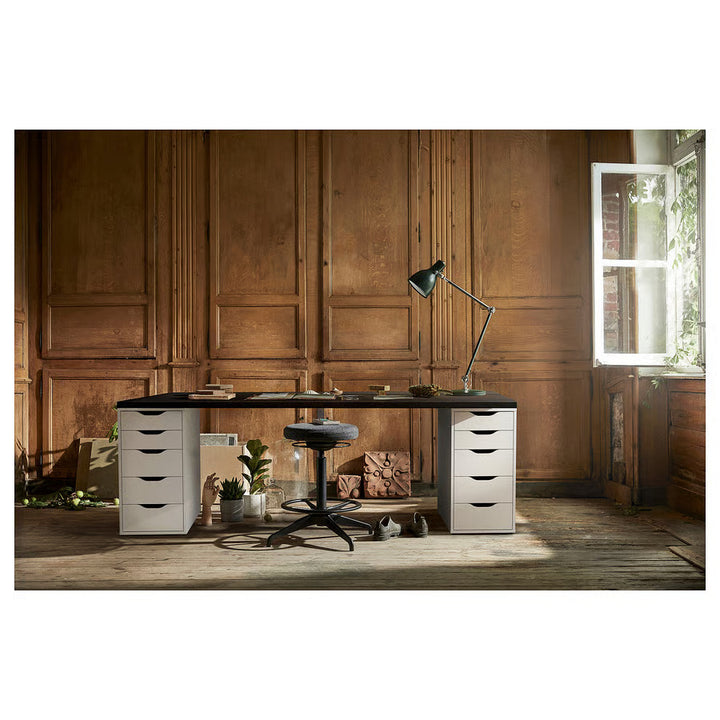 IKEA LAGKAPTEN / ALEX Desk, black-brown/white, 78 3/4x23 5/8 "