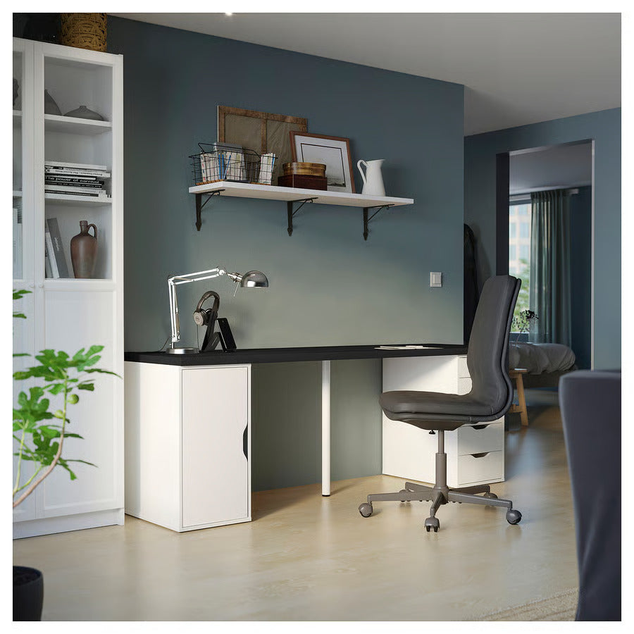 IKEA LAGKAPTEN / ALEX Desk, black-brown/white, 78 3/4x23 5/8 "