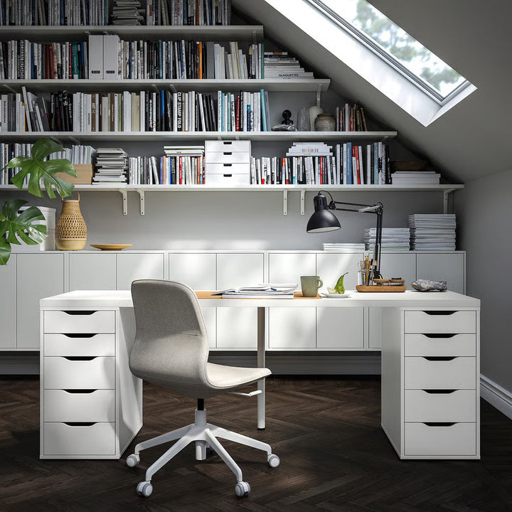 IKEA LAGKAPTEN / ALEX Desk, black-brown/white, 78 3/4x23 5/8 "