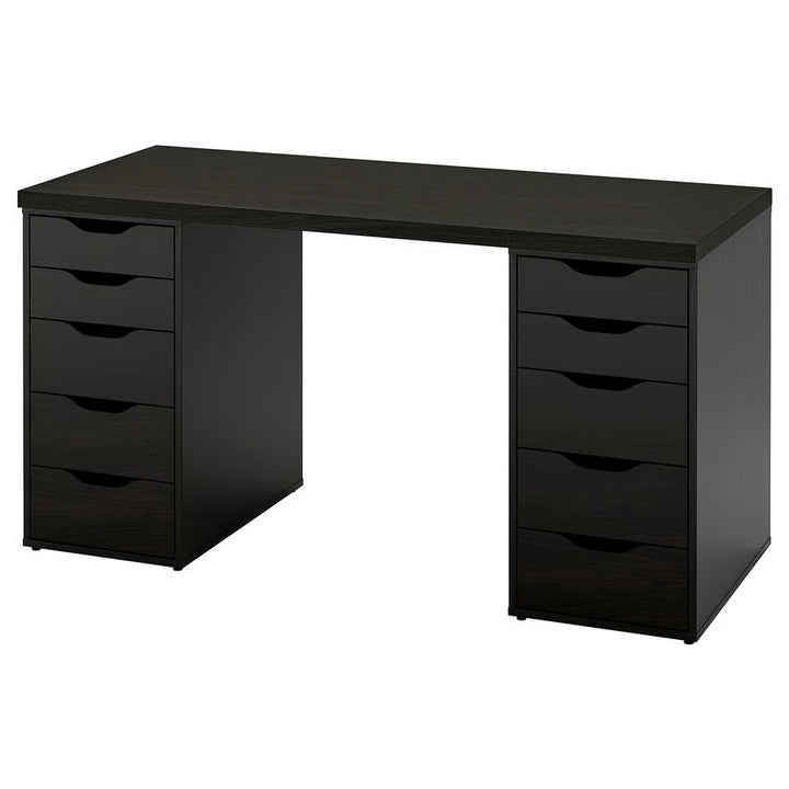 IKEA LAGKAPTEN / ALEX Desk, white/black-brown, 55 1/8x23 5/8 "