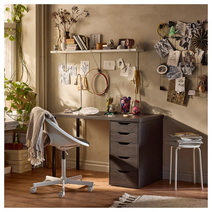 IKEA LAGKAPTEN / ALEX Desk, black-brown, 55 1/8x23 5/8 "