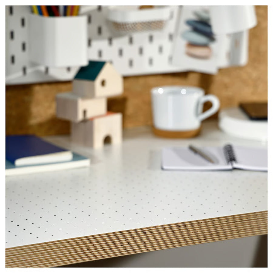 IKEA LAGKAPTEN / ALEX Desk, dot pattern/black white, 55 1/8x23 5/8 "