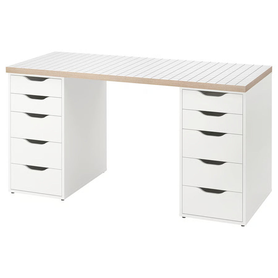 IKEA LAGKAPTEN / ALEX Desk, white anthracite/white, 55 1/8x23 5/8 "