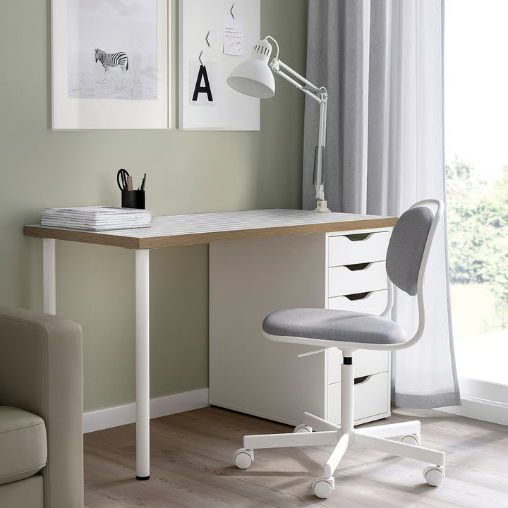 IKEA LAGKAPTEN / ALEX Desk, black-brown/white, 55 1/8x23 5/8 "