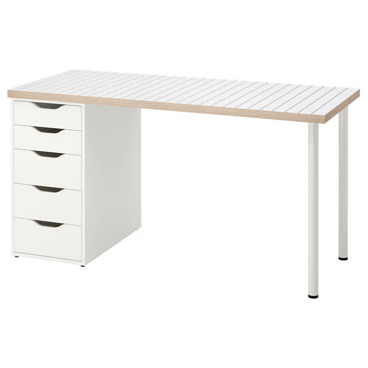 IKEA LAGKAPTEN / ALEX Desk, black-brown/white, 55 1/8x23 5/8 "