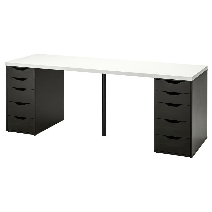 IKEA LAGKAPTEN / ALEX Desk, black-brown/black, 78 3/4x23 5/8 "