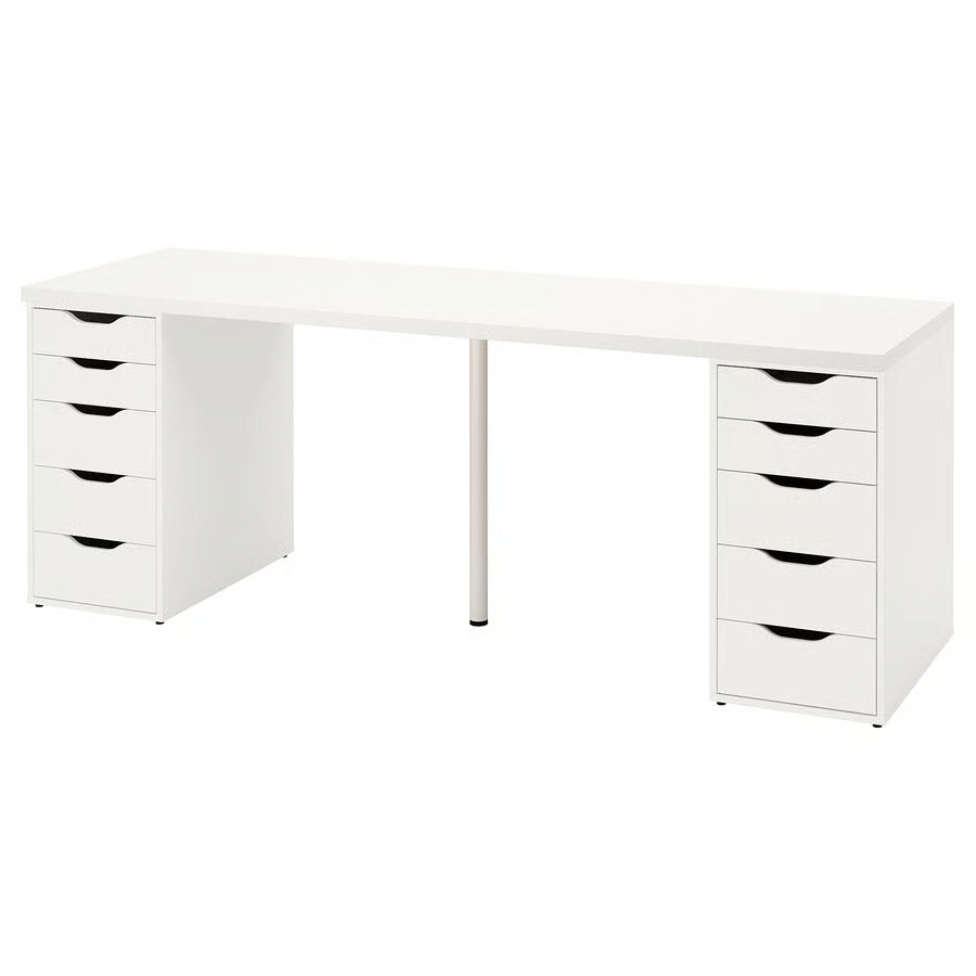 IKEA LAGKAPTEN / ALEX Desk, black-brown/white, 78 3/4x23 5/8 "