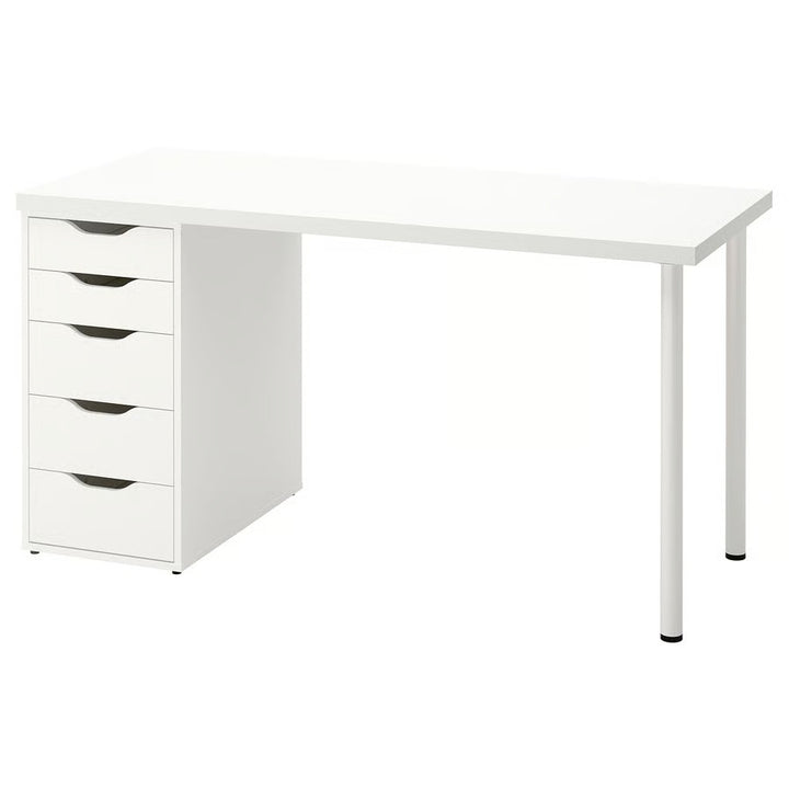 IKEA LAGKAPTEN / ALEX Desk, black-brown/white, 55 1/8x23 5/8 "