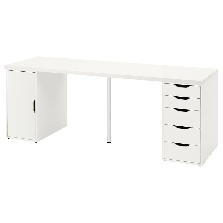 IKEA LAGKAPTEN / ALEX Desk, black-brown/white, 78 3/4x23 5/8 "
