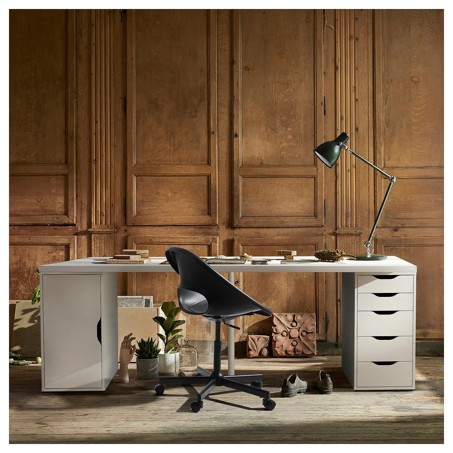 IKEA LAGKAPTEN / ALEX Desk, black-brown/white, 78 3/4x23 5/8 "