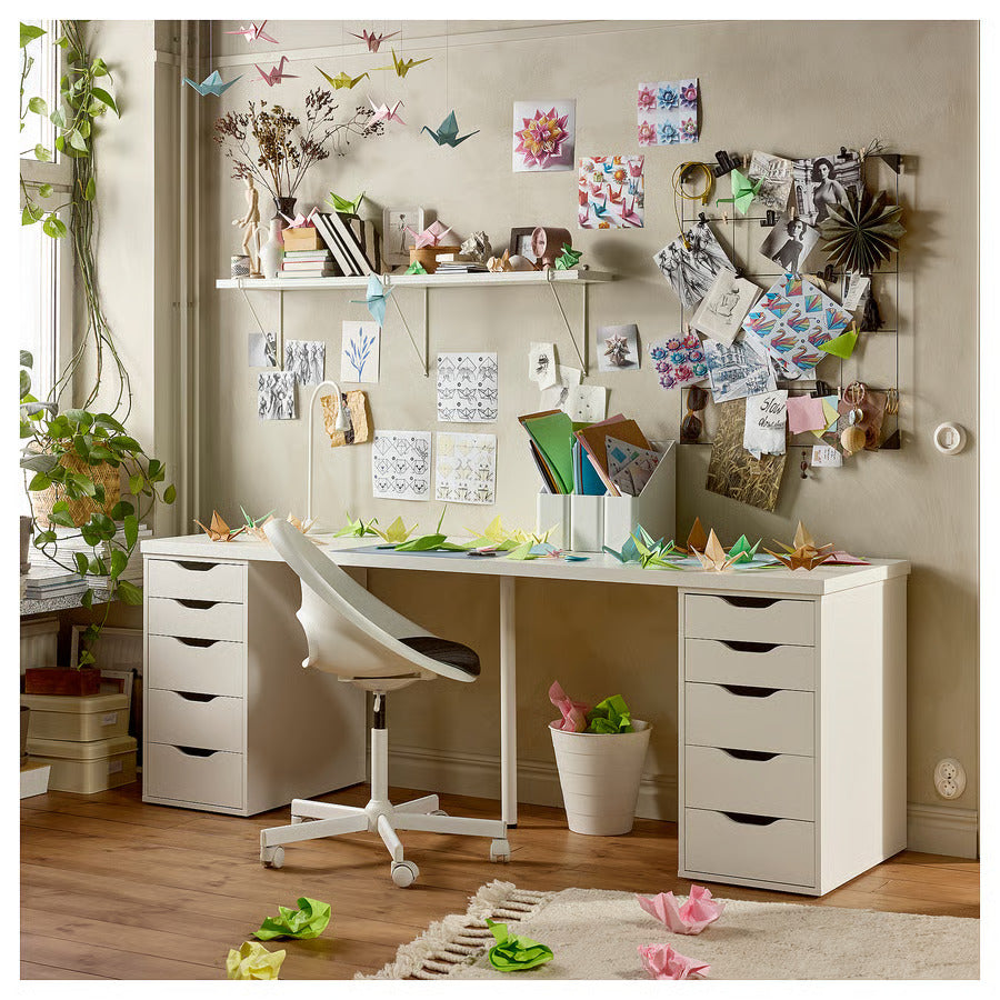 IKEA LAGKAPTEN / ALEX Desk, black-brown/white, 78 3/4x23 5/8 "