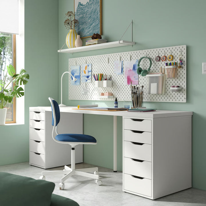 IKEA LAGKAPTEN / ALEX Desk, black-brown/white, 78 3/4x23 5/8 "