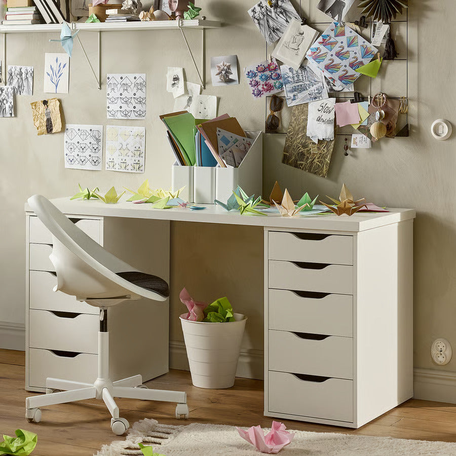 IKEA LAGKAPTEN / ALEX Desk, white anthracite/white, 55 1/8x23 5/8 "