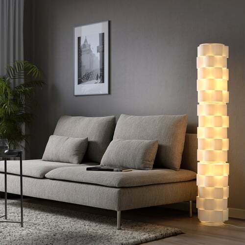 IKEA LÅGTRYCK Floor lamp, white, 54 "
