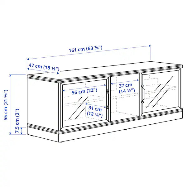 IKEA LANESUND TV storage combination, gray-brown, 111x18 1/2x59 7/8 "
