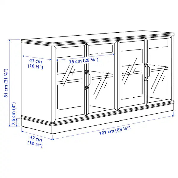IKEA LANESUND TV storage combination, gray-brown, 126 3/4x18 1/2x31 7/8 "