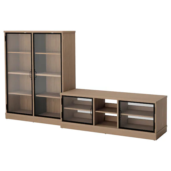IKEA LANESUND TV storage combination, gray-brown, 111x18 1/2x59 7/8 "
