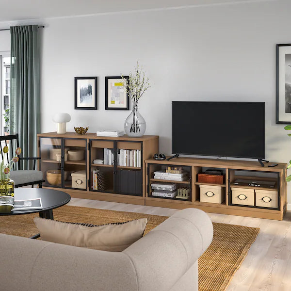 IKEA LANESUND TV storage combination, gray-brown, 126 3/4x18 1/2x31 7/8 "