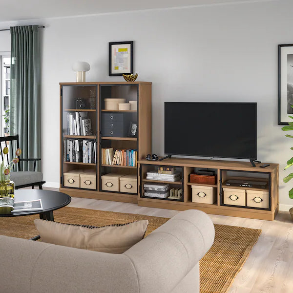 IKEA LANESUND TV storage combination, gray-brown, 111x18 1/2x59 7/8 "
