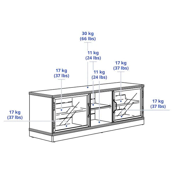 IKEA LANESUND TV storage combination, gray-brown, 111x18 1/2x59 7/8 "