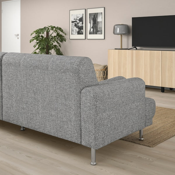 IKEA LÅNGARYD Sofa w chaise, right, Lejde gray/black/metal