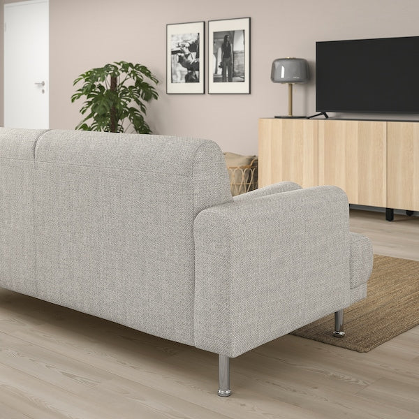 IKEA LÅNGARYD Sofa w chaise, right, Lejde/light gray metal