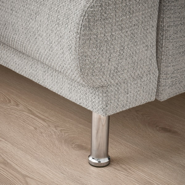 IKEA LÅNGARYD Sofa w chaise, right, Lejde/light gray metal
