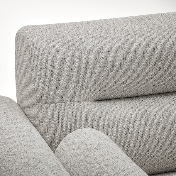 IKEA LÅNGARYD Sofa w chaise, right, Lejde/light gray metal