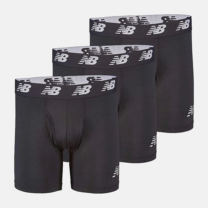 New balance Mens Premium 6 Inch Boxer Brief with Fly 3 Pack