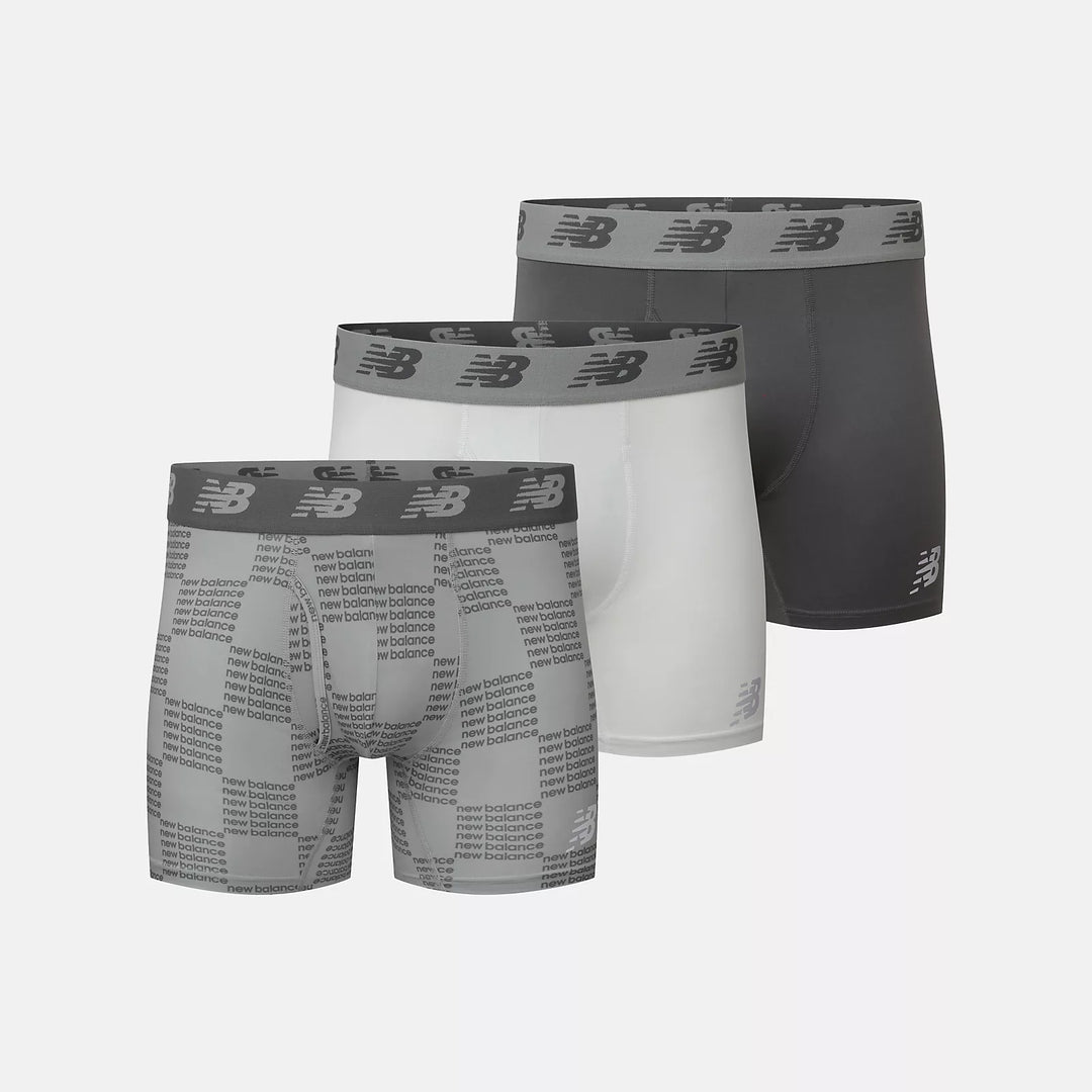 New balance Mens Premium 6 Inch Boxer Brief with Fly 3 Pack