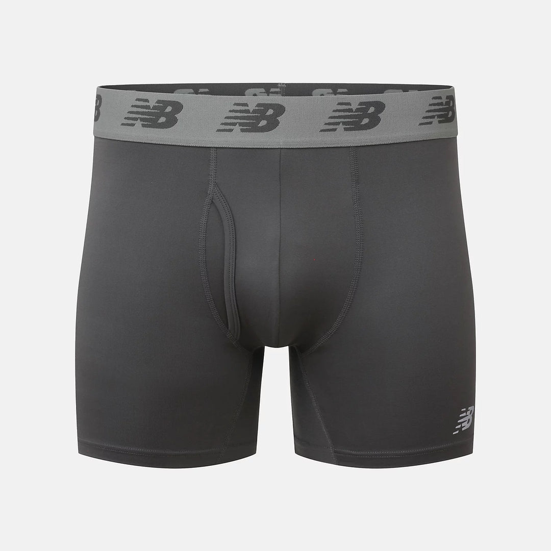 New balance Mens Premium 6 Inch Boxer Brief with Fly 3 Pack