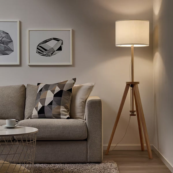 IKEA LAUTERS Floor lamp, ash/white