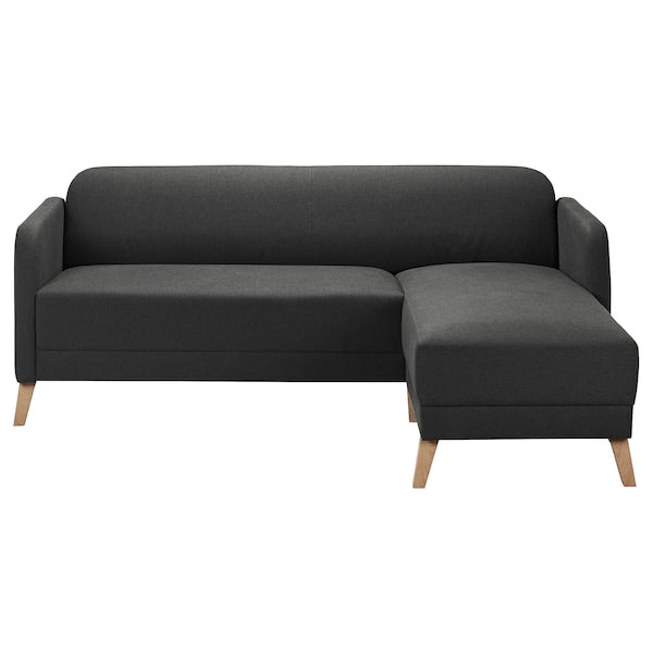 IKEA LINANÄS Sofa, with chaise/Vissle dark gray