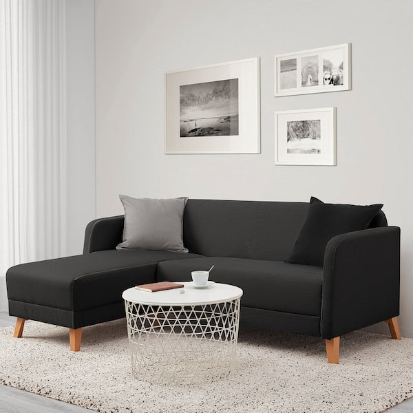 IKEA LINANÄS Sofa, with chaise/Vissle dark gray