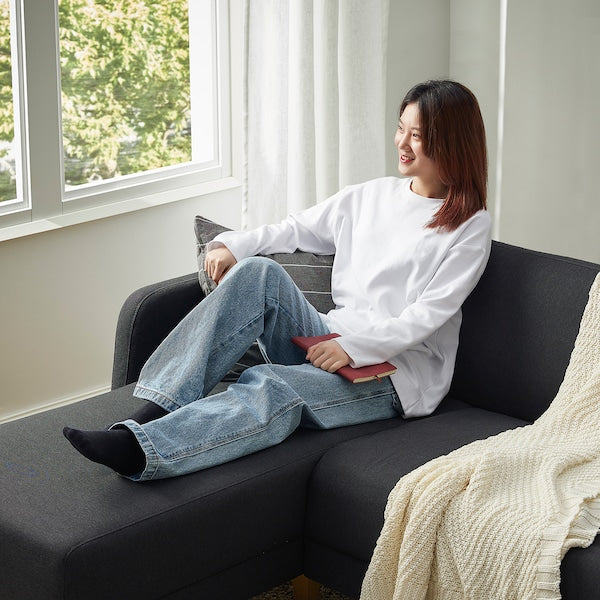 IKEA LINANÄS Sofa, with chaise/Vissle dark gray