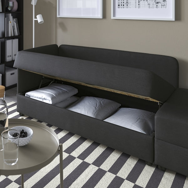 IKEA LINDÅKRA Sleeper sofa, Vissle dark gray