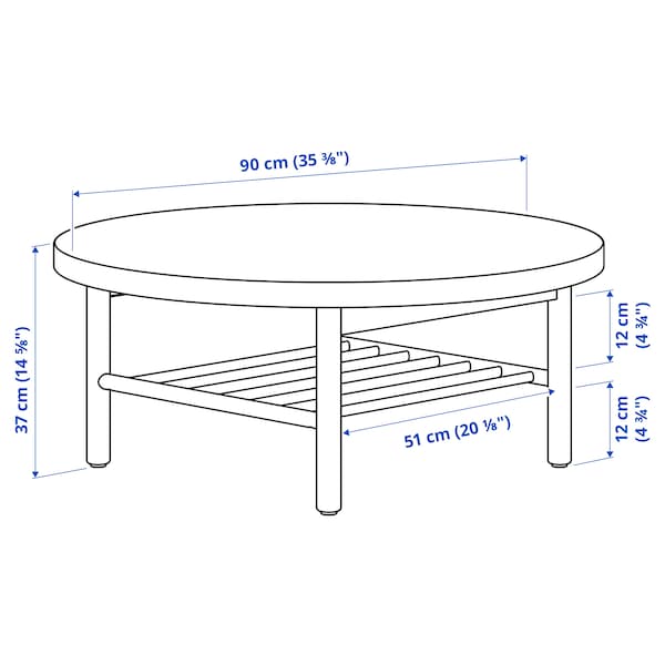 IKEA LISTERBY Coffee table, oak veneer, 35 3/8 "