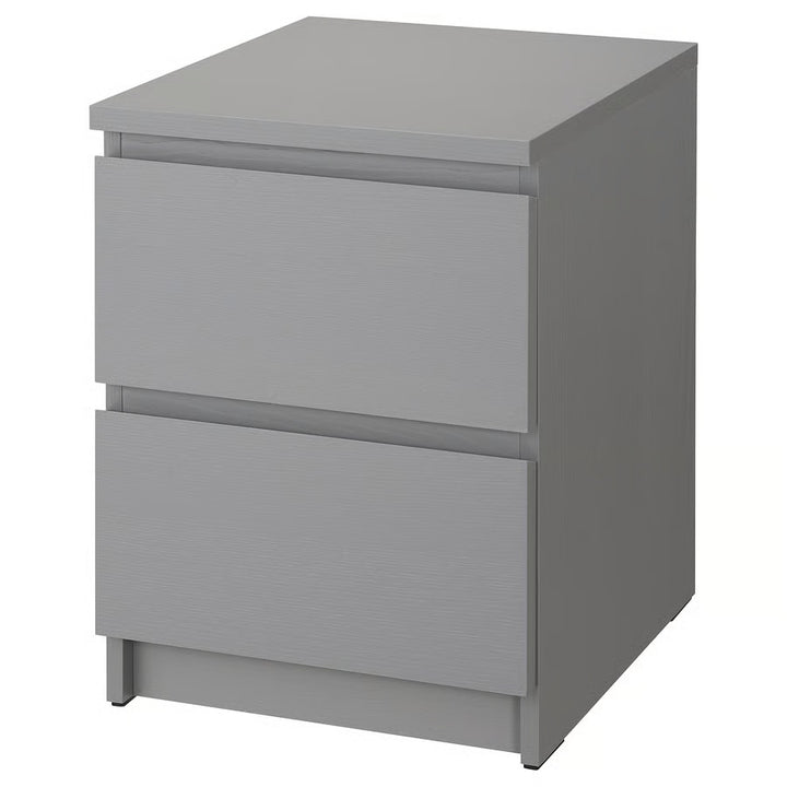 IKEA MALM 2-drawer chest, gray stained, 15 3/4x21 5/8 "