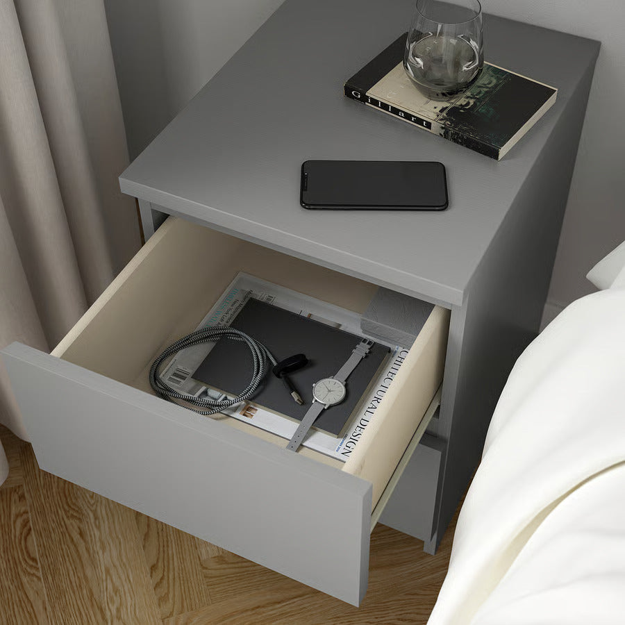 IKEA MALM 2-drawer chest, gray stained, 15 3/4x21 5/8 "