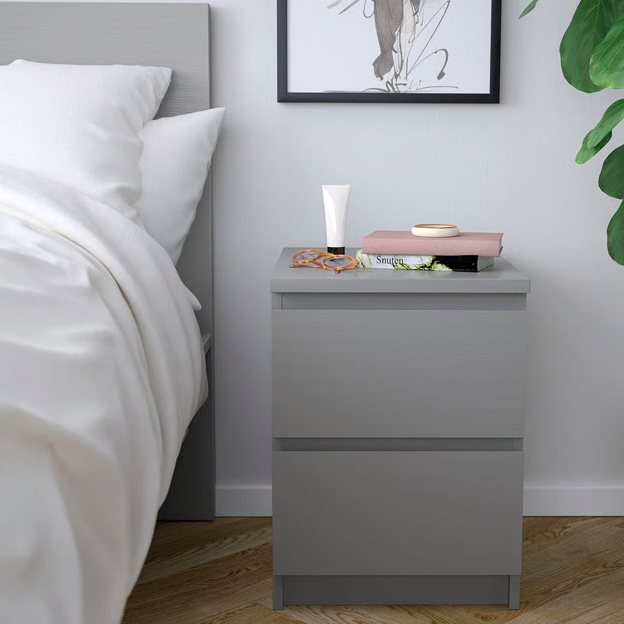 IKEA MALM 2-drawer chest, gray stained, 15 3/4x21 5/8 "