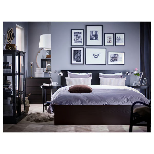 IKEA MALM Bed frame, black-brown/Luröy, King