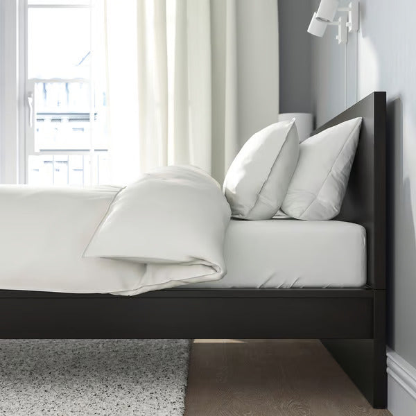 IKEA MALM Bed frame, black-brown/Luröy, King