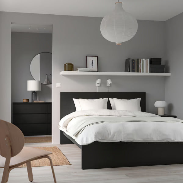 IKEA MALM Bed frame, black-brown/Luröy, King