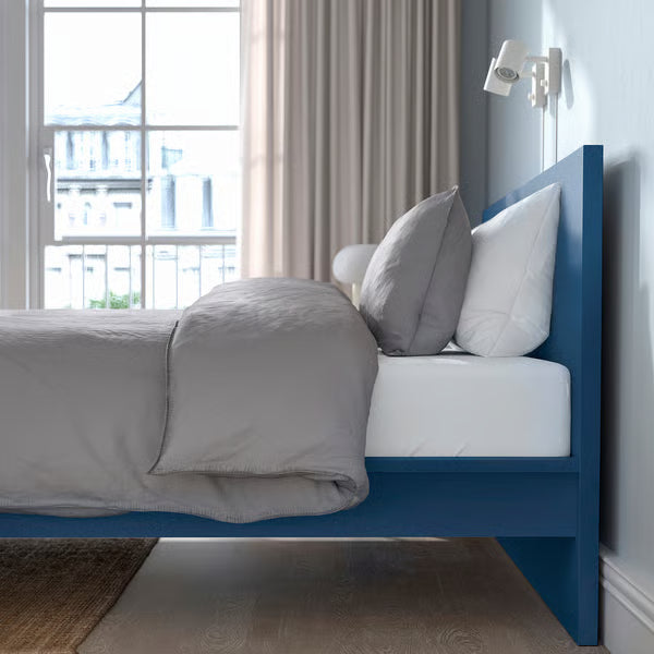 IKEA MALM Bed frame, blue/Lönset, Full