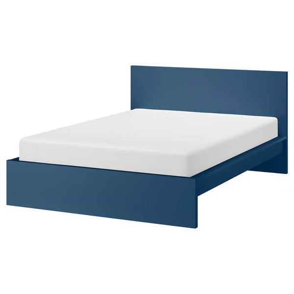 IKEA MALM Bed frame, blue/Lönset, Full