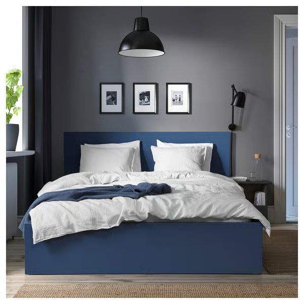 IKEA MALM Bed frame, blue/Lönset, Full